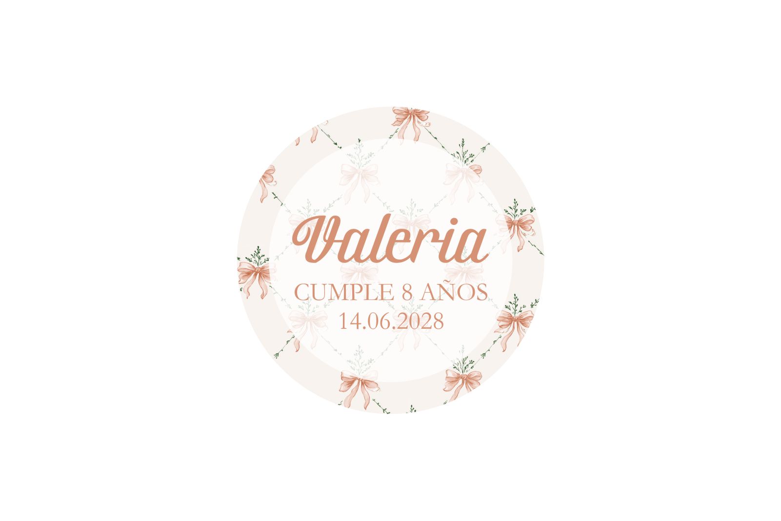 Adhesivo Personalizado - Floral con Lazos