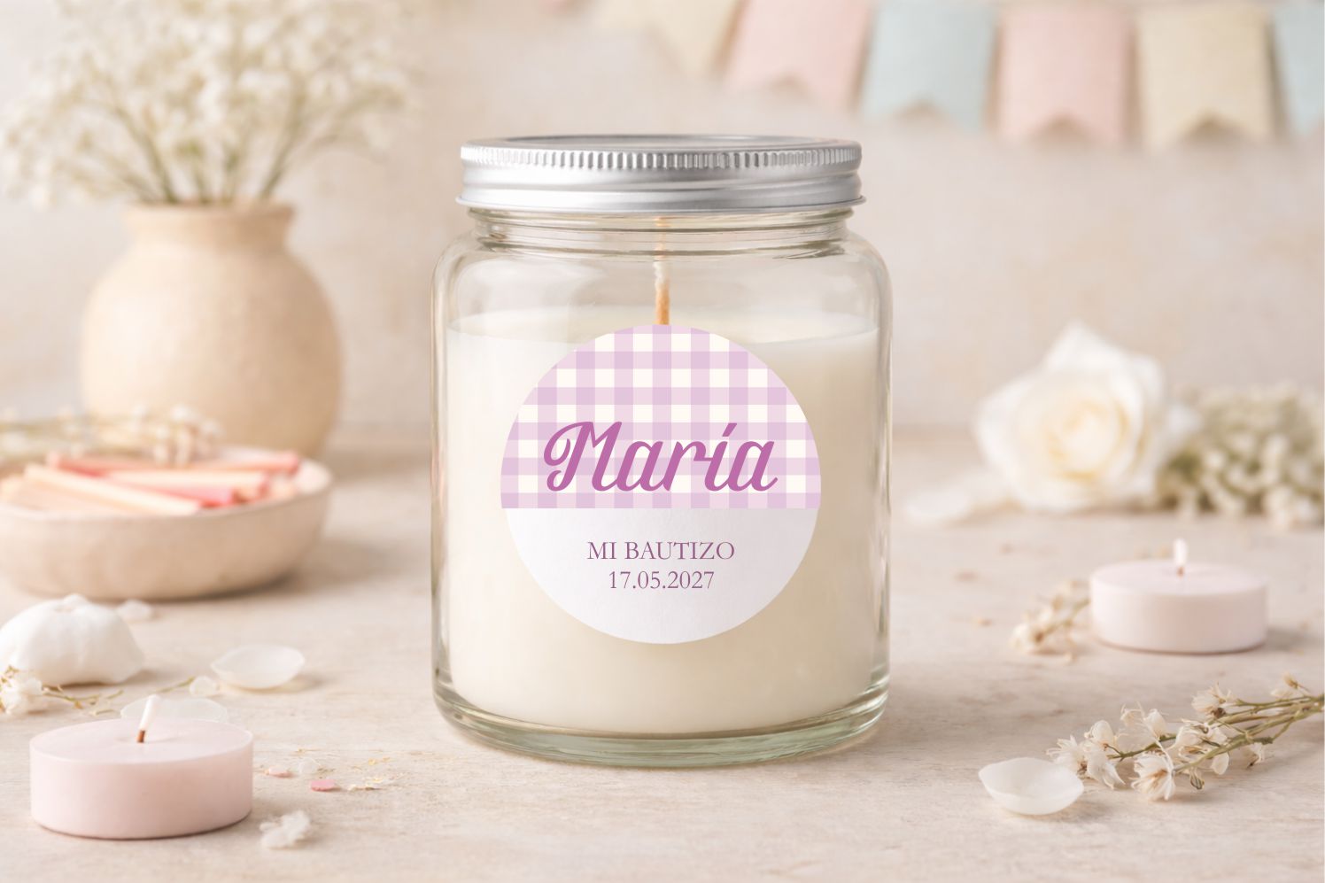 Adhesivo personalizado - Vichy Lila