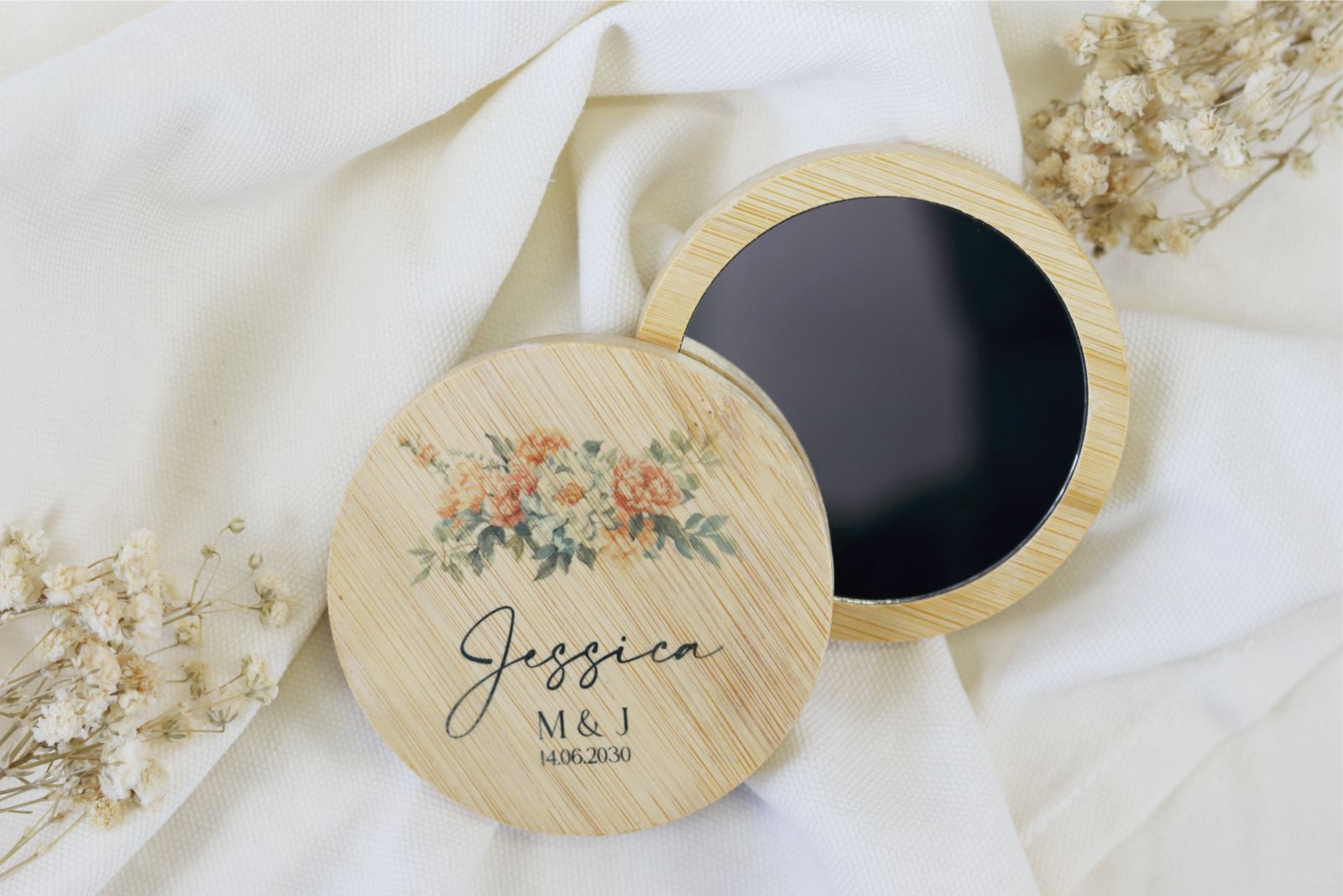 Espejo de bambú - Amatista