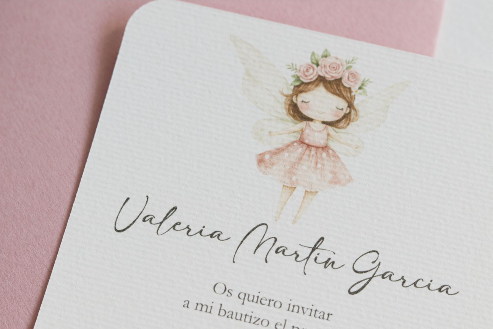 Invitación de Bautizo - Hada Fresa