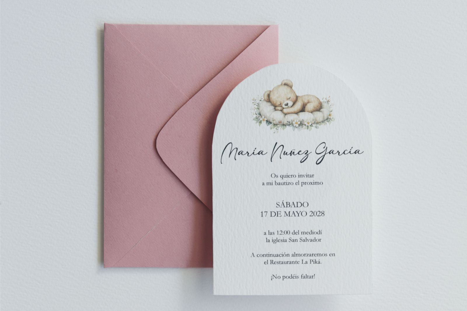 Invitación de Bautizo - Oso Dormilón