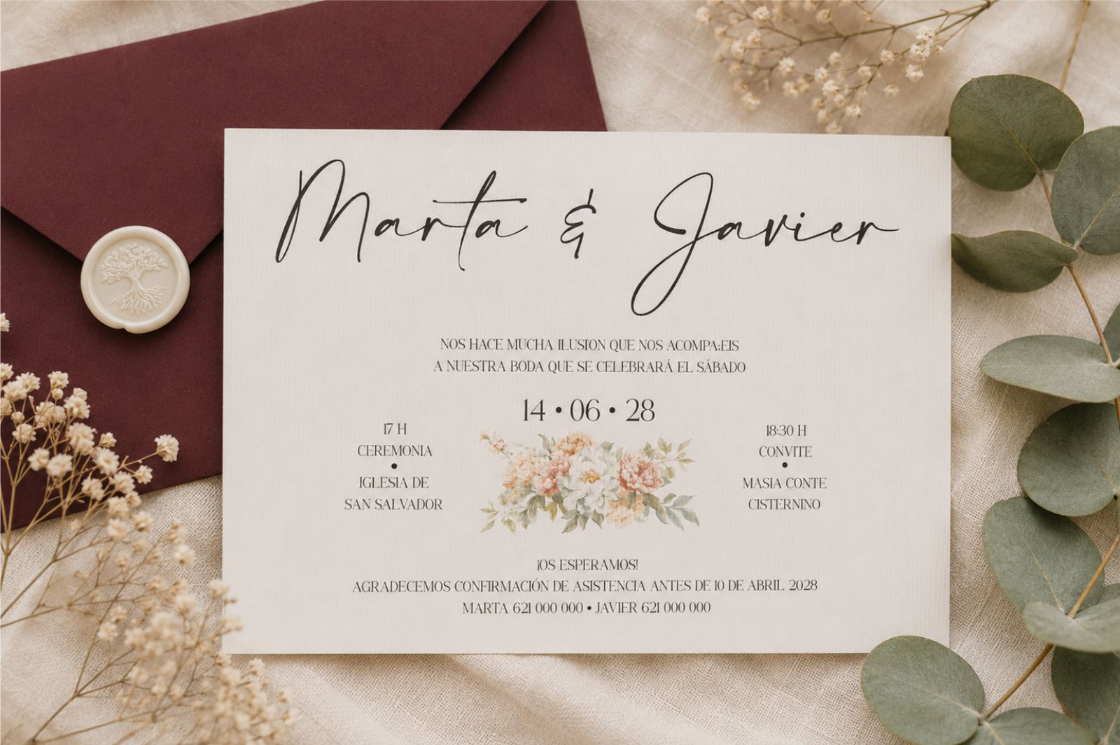 Invitación de boda - AMATISTA