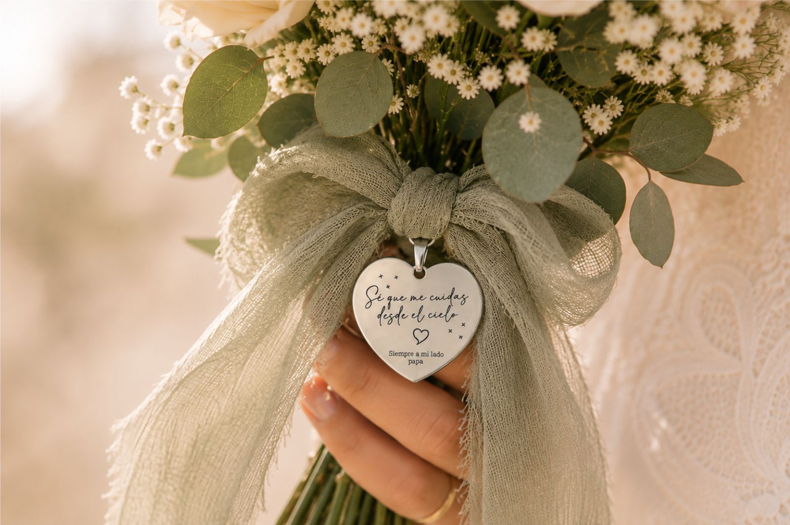 Medalla Ramo de Novia Personalizado - Corazón