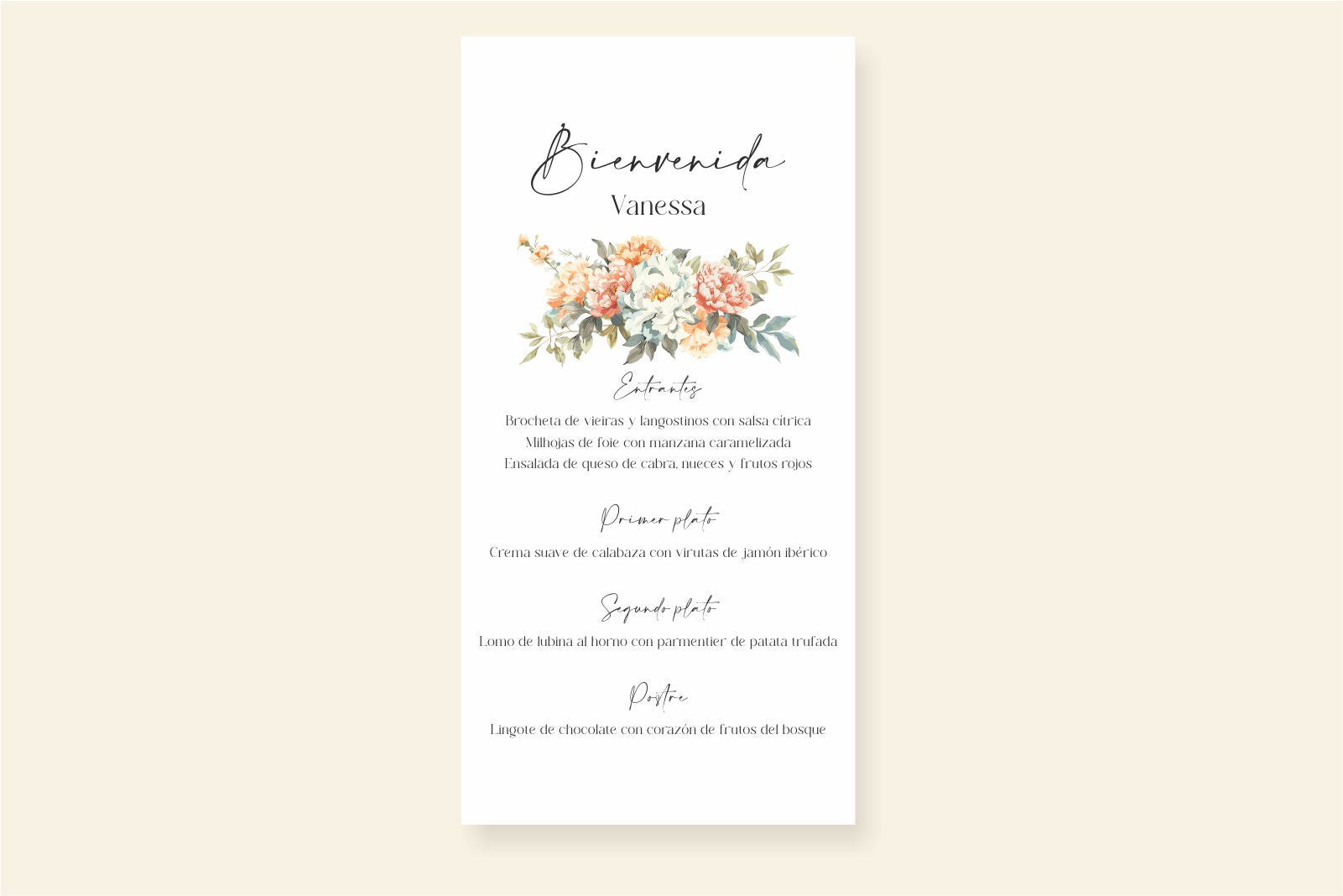 Menú de boda - AMATISTA