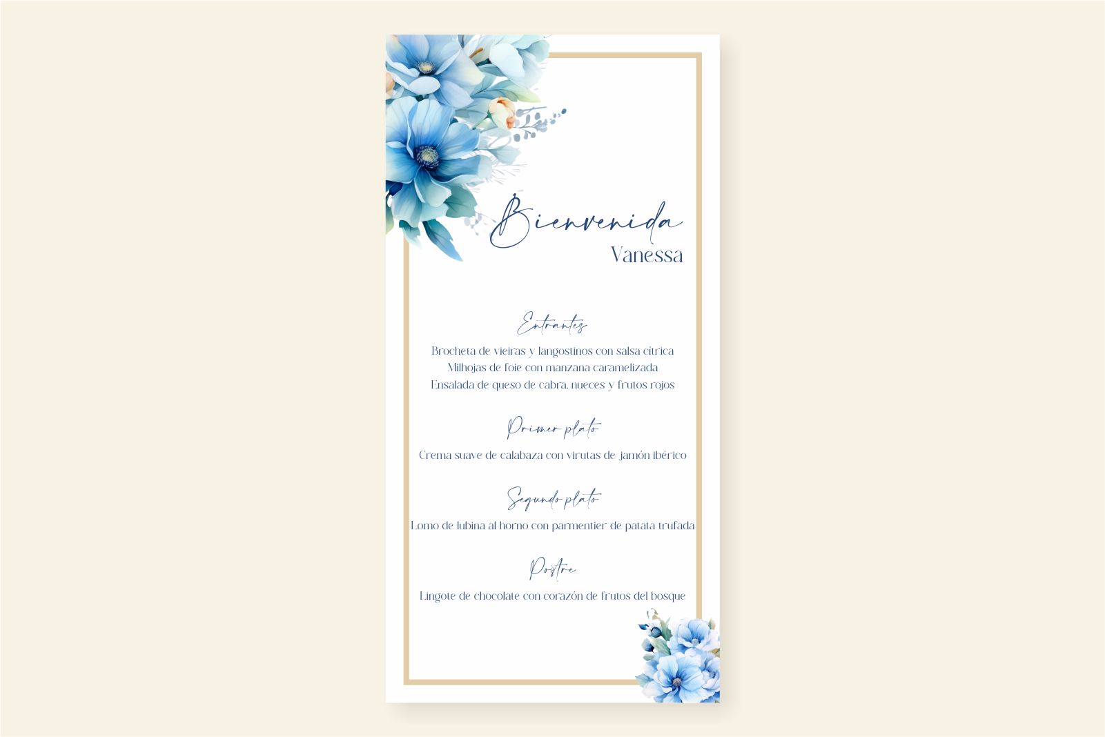 Menú de boda - CELESTE