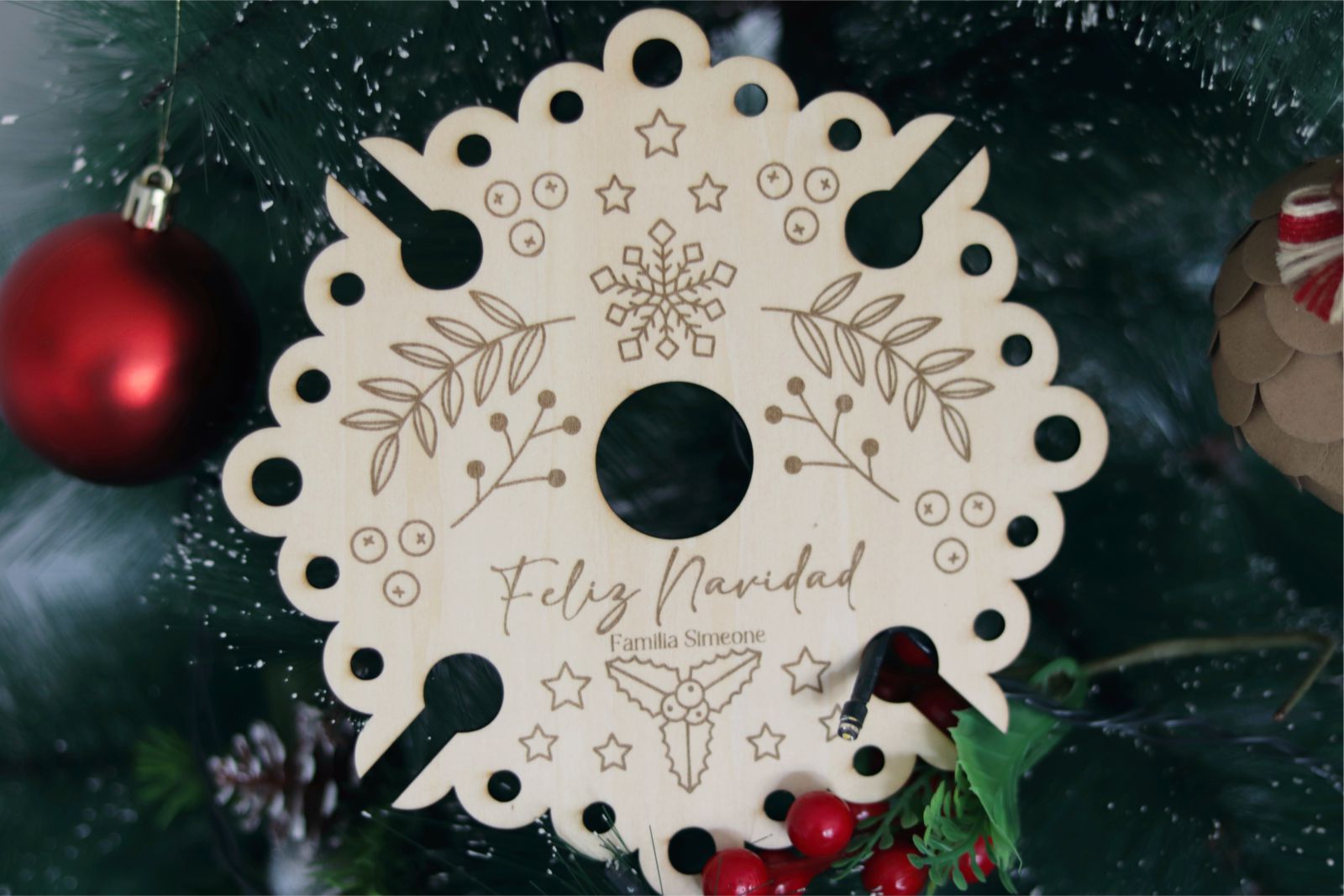 Soporte vino y copas navideño