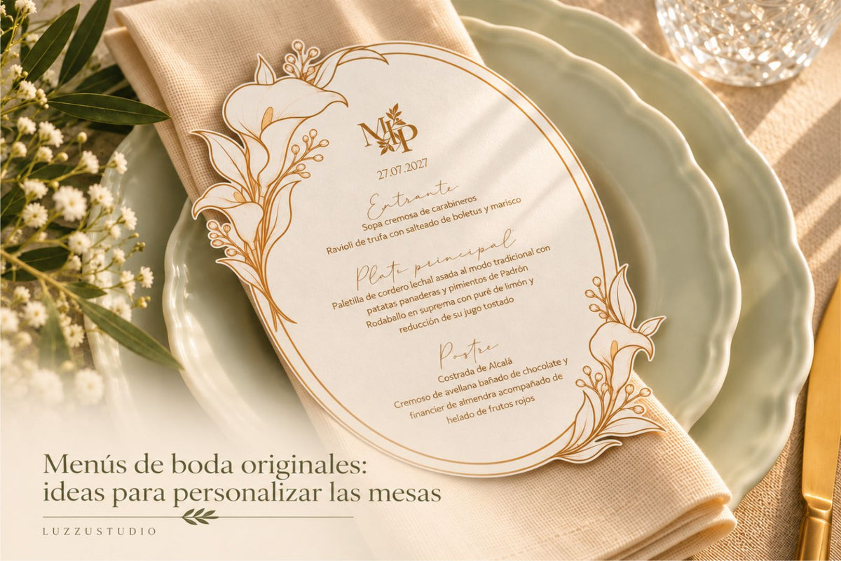 Menús de boda originales: ideas para personalizar las mesas
