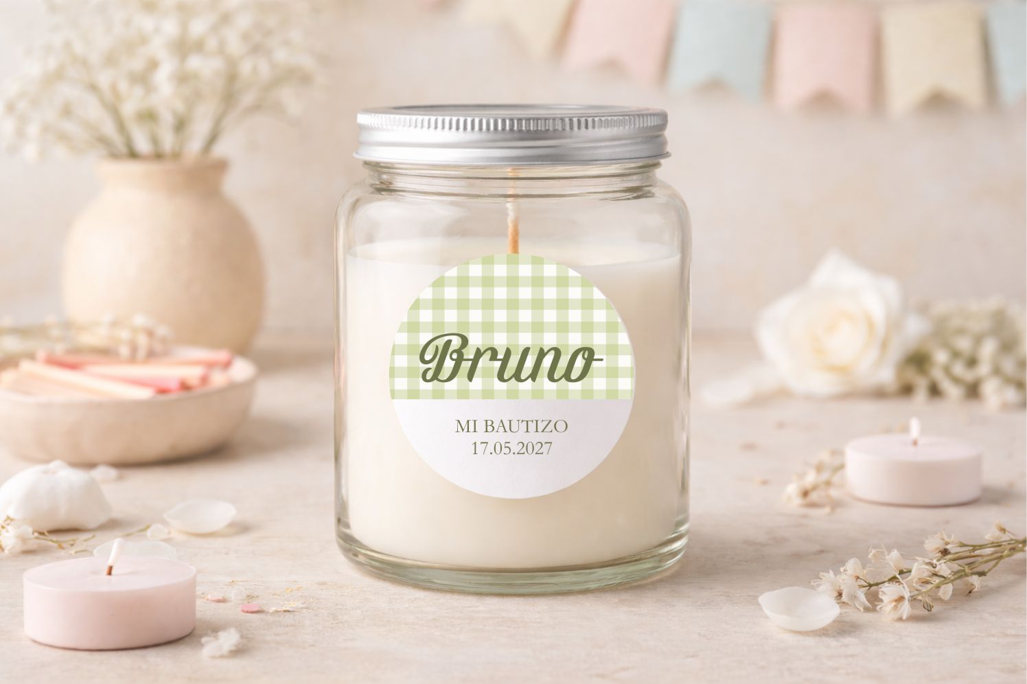 Adhesivo personalizado - Vichy Verde
