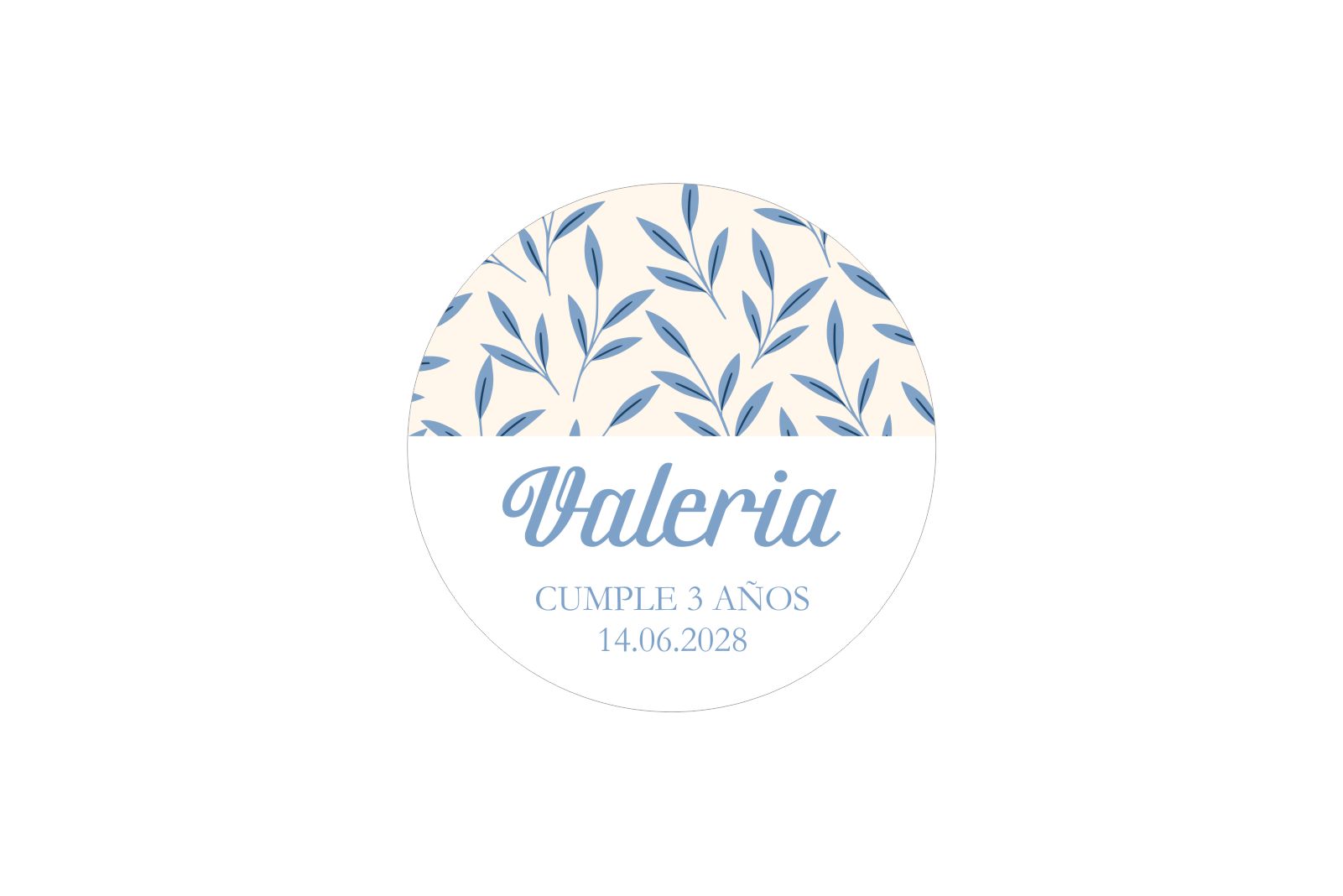 Adhesivo Personalizado - Floral Azúl