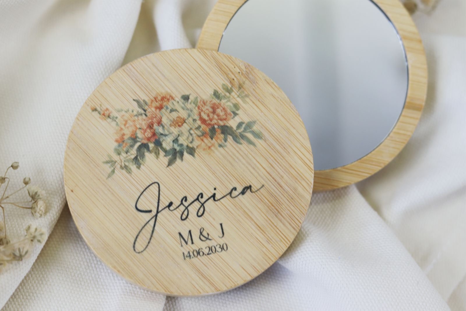 Espejo de bambú - Amatista