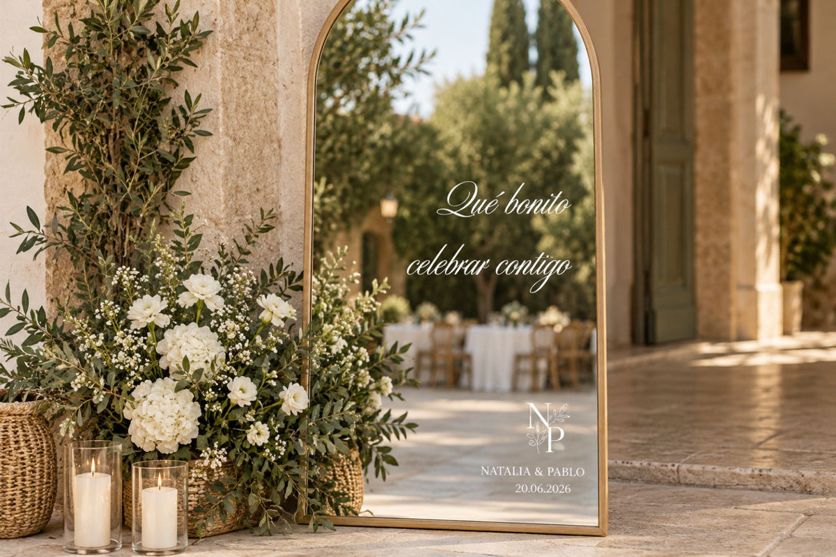 Vinilo decorativo personalizado - "Qué bonito celebrar contigo"