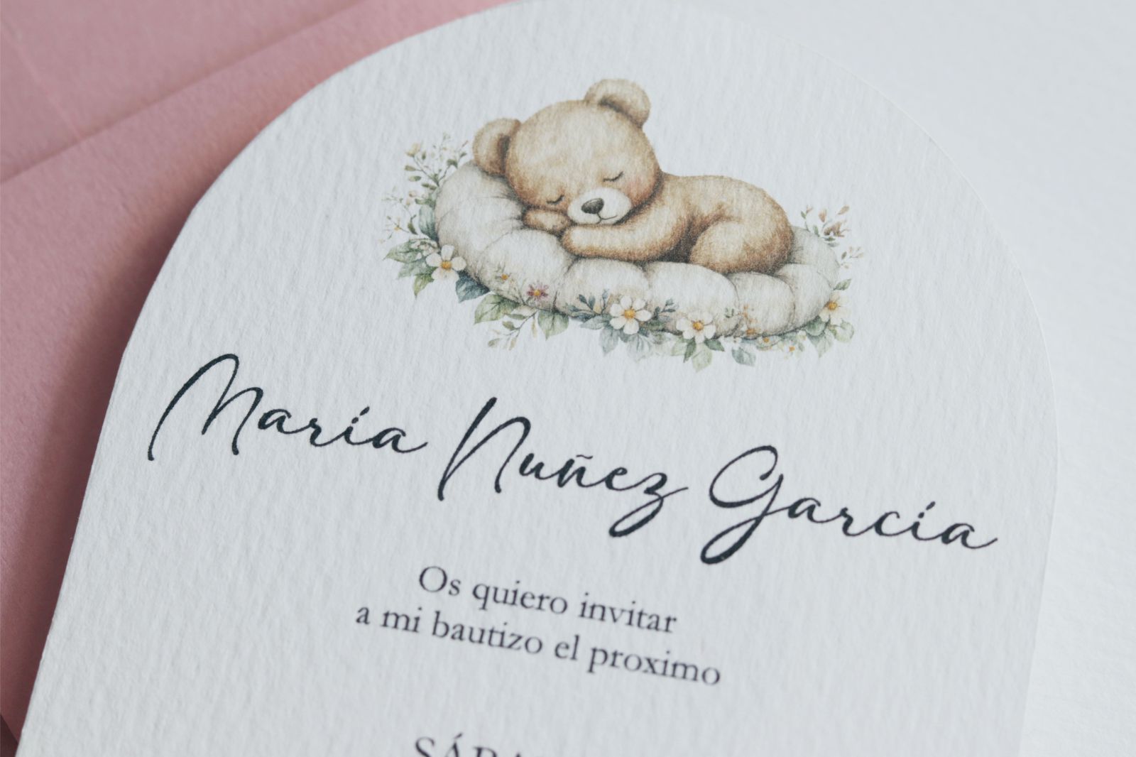 Invitación de Bautizo - Oso Dormilón