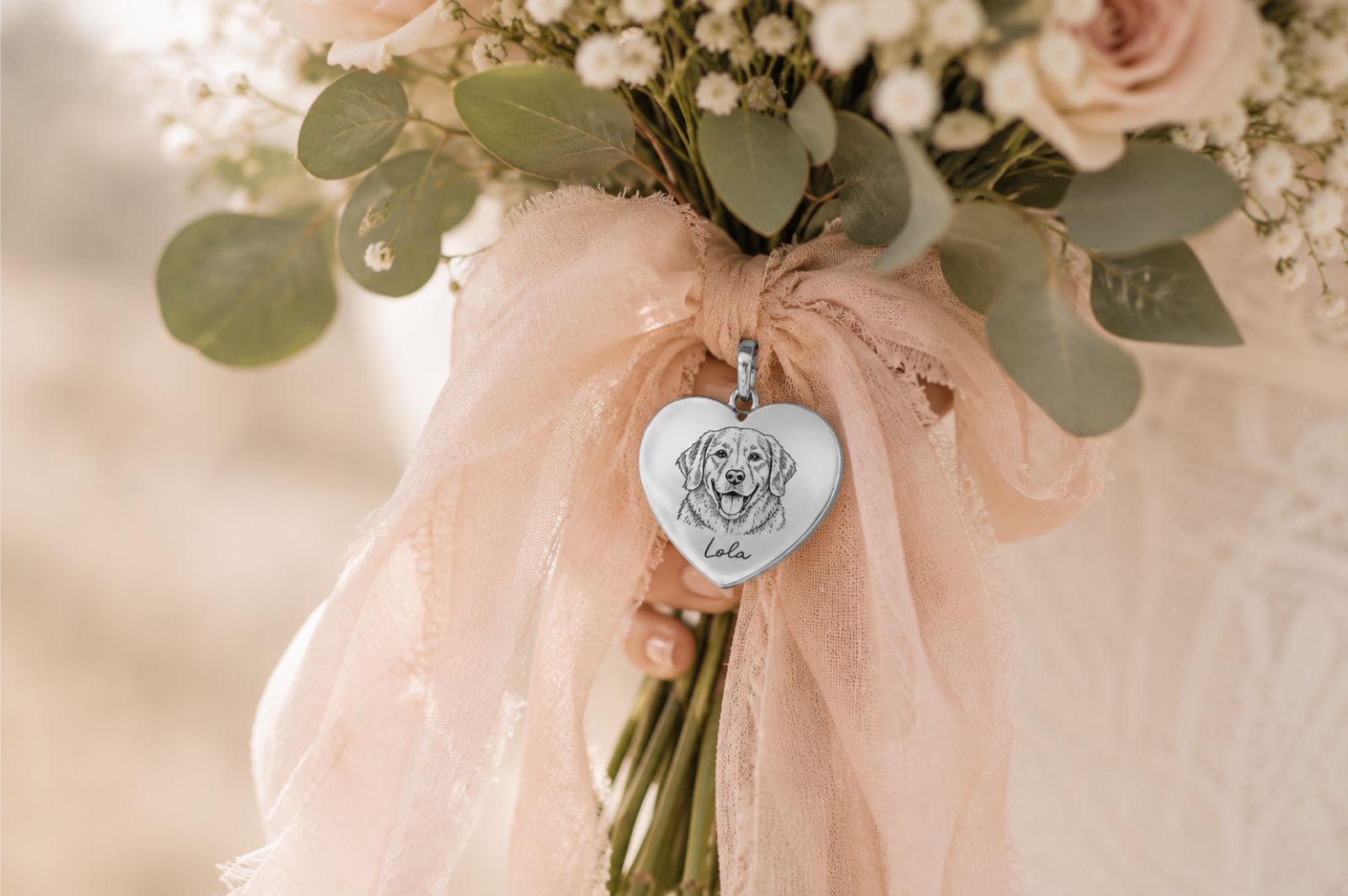 Medalla Ramo de Novia Personalizado - Corazón