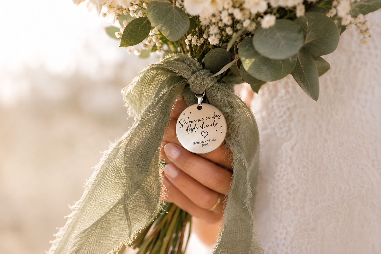 Medalla Ramo de Novia Personalizable