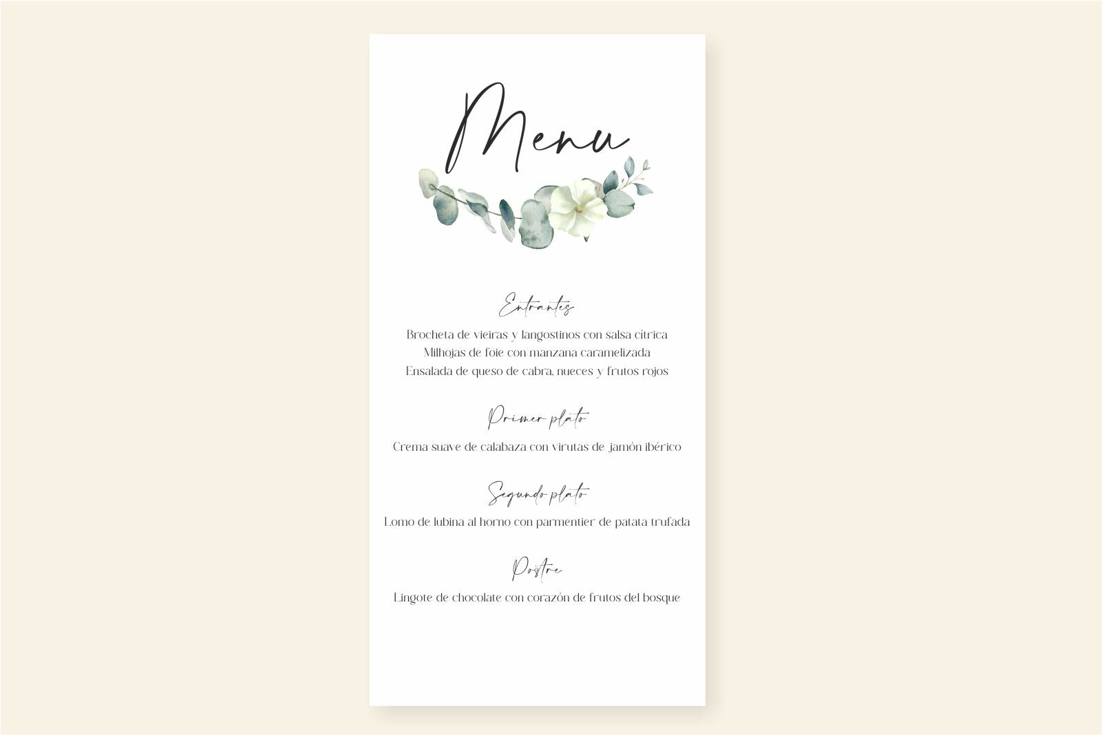 Menú de boda - EUCALIPTO