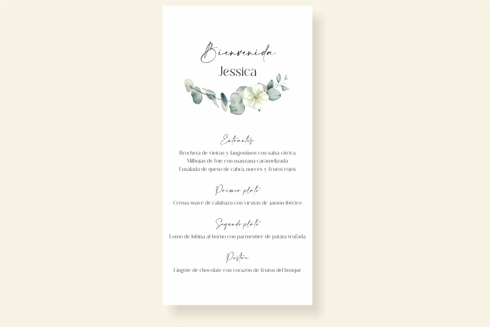 Menú de boda - EUCALIPTO