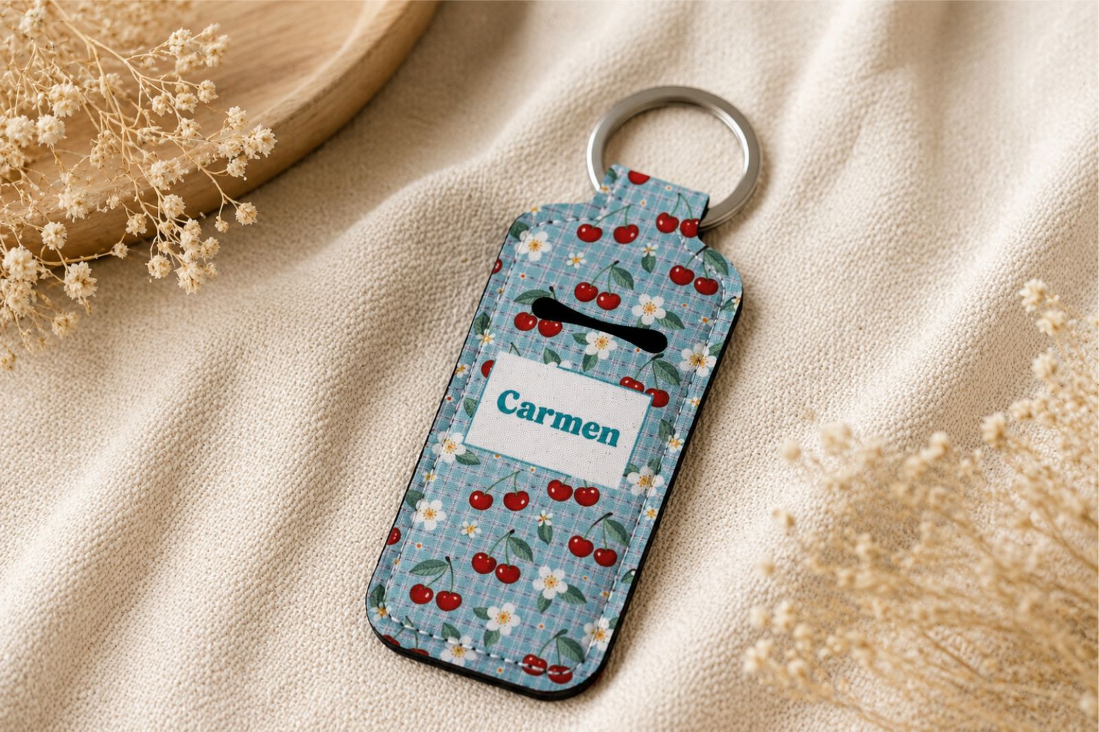 Llavero Portalabial Personalizado Cherry | Detalle Original para Eventos