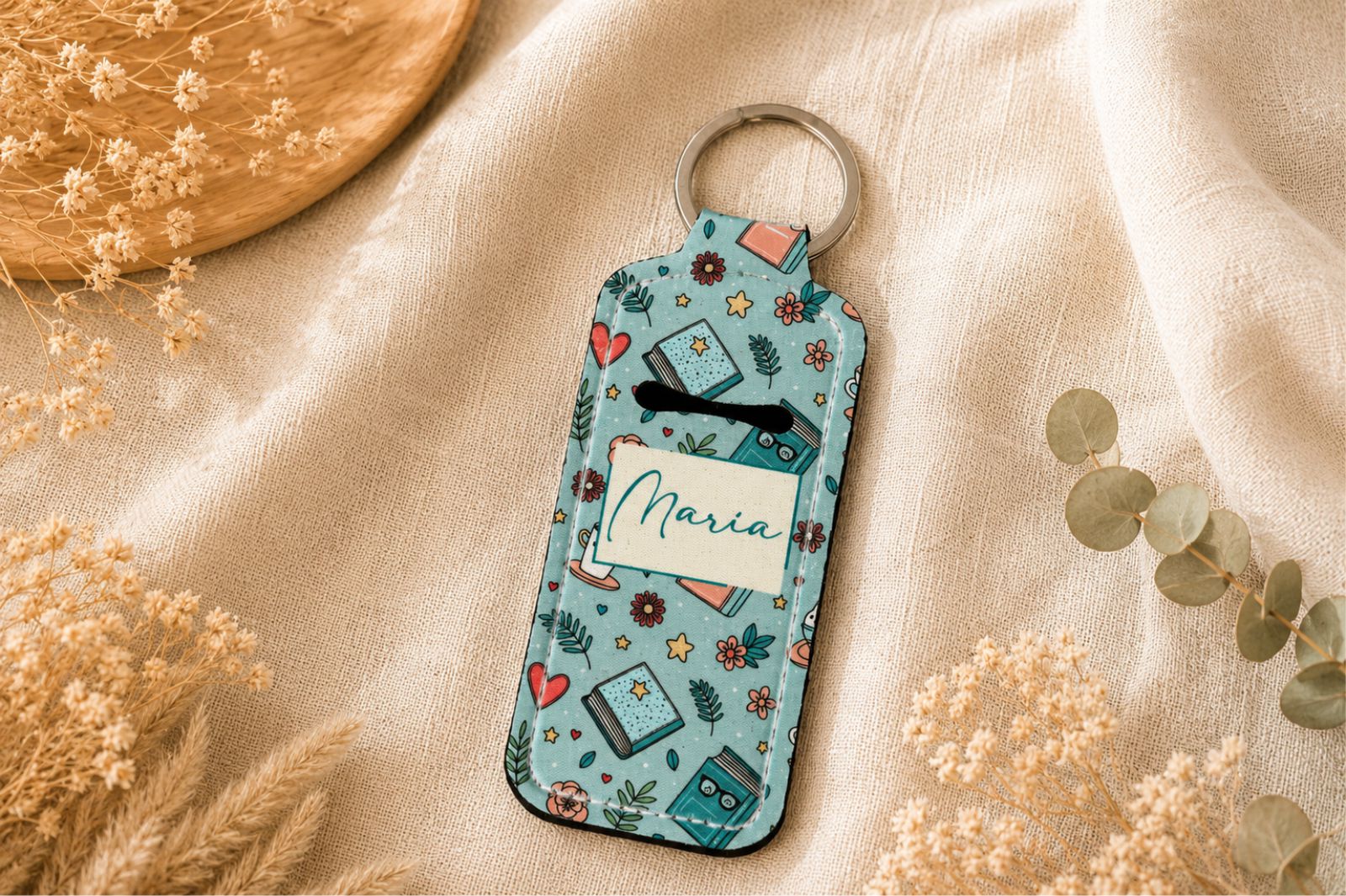 Llavero Portalabios Personalizado Libros  | Detalle Original para Eventos