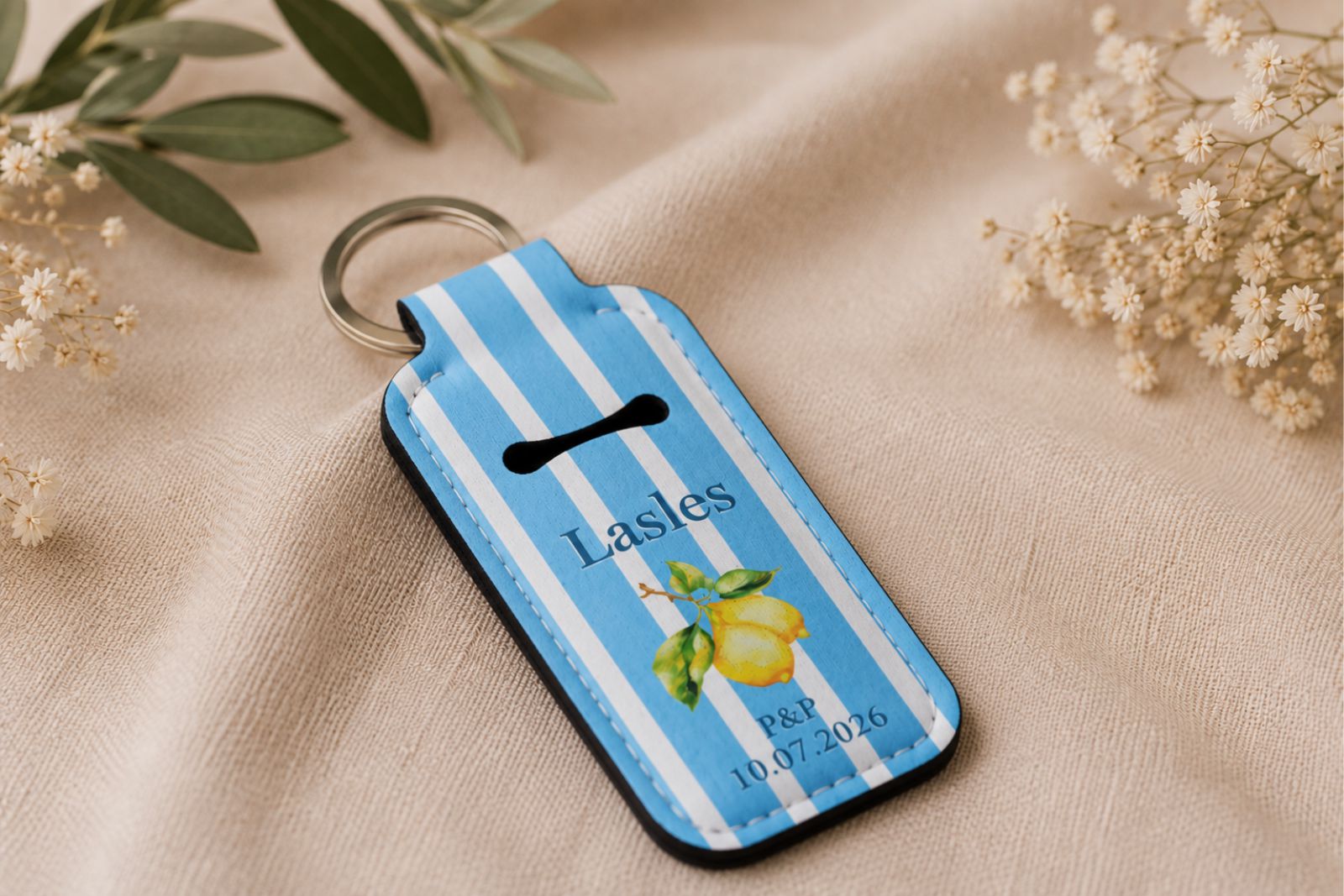 Llavero portalabial personalizado Sorrento | Detalle para invitadas